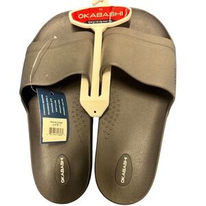 Okabashi Men's Coast Slide Sandals Slate Gray 11 Arch Support Machine Washable‎